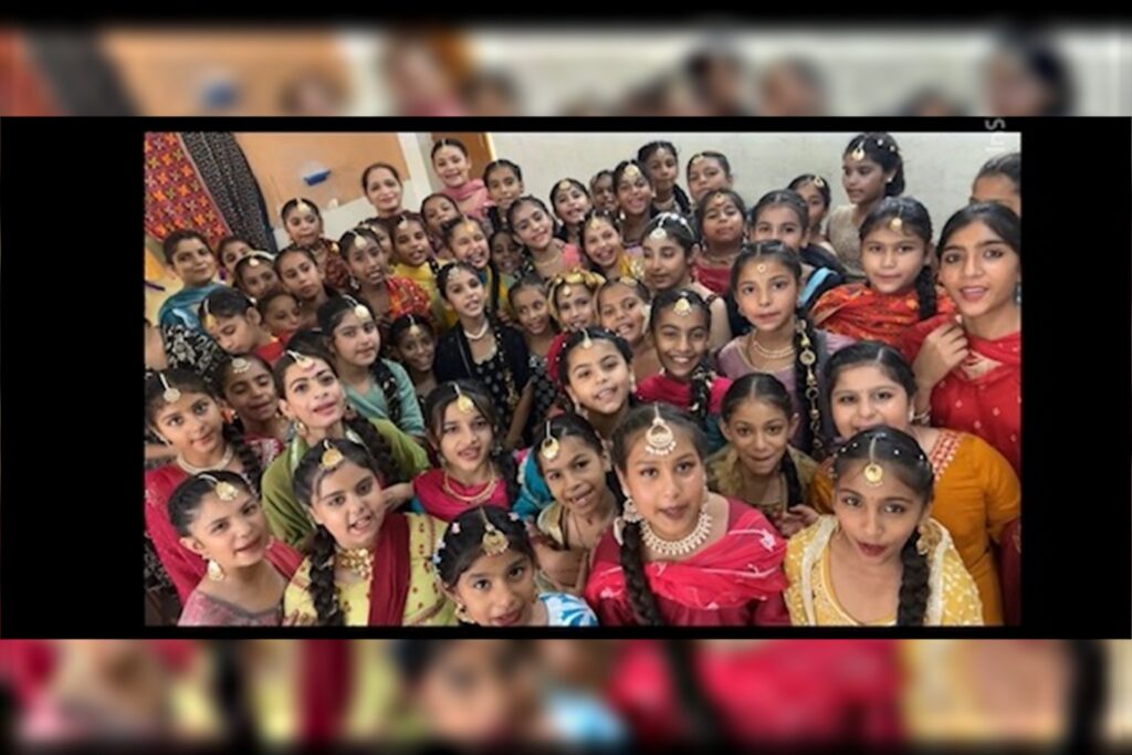Students celebrating Teej at Sri Hemkunt Sahib Sen. Sec. School